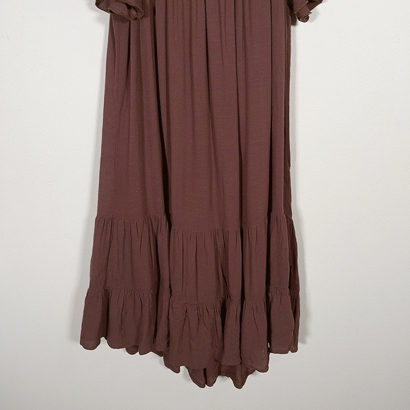 GENTLE FAWN | COFFEE TIERED SQUARE NECK DRESS - Picture 12 of 13